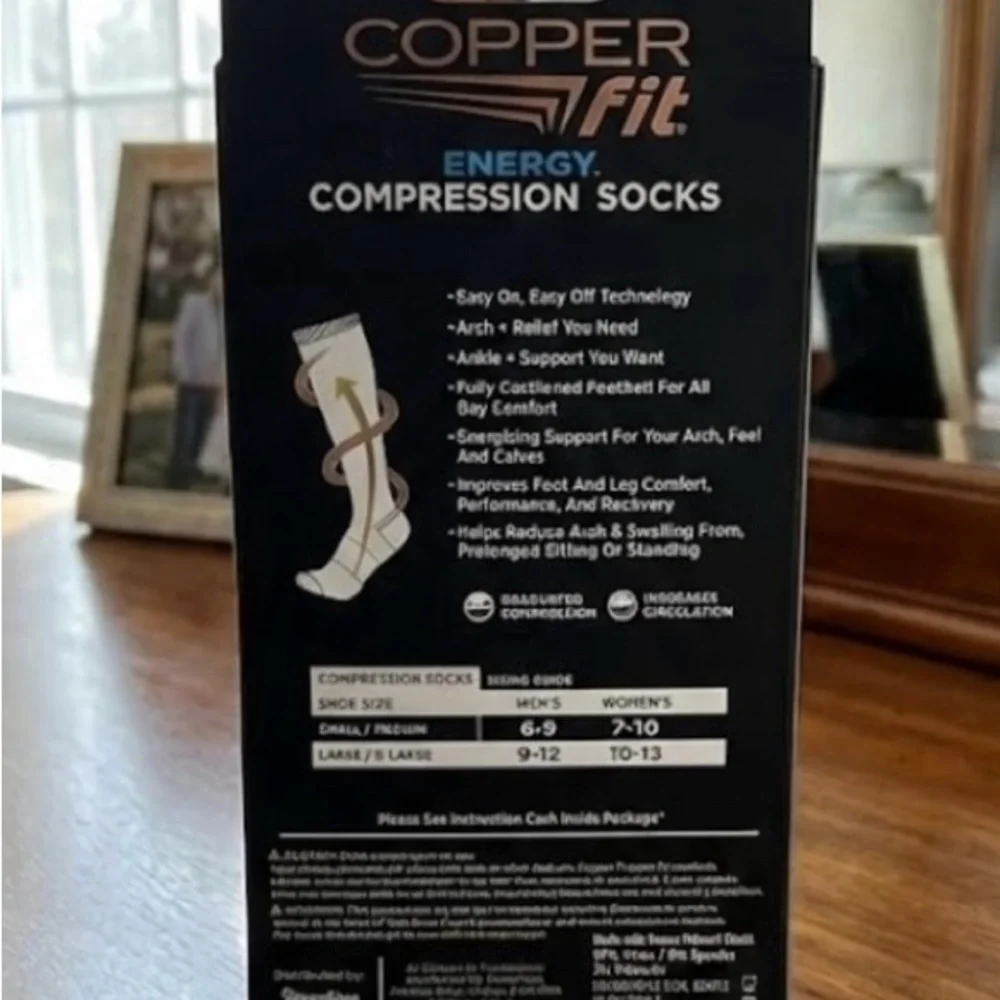 UNISEX Copper Fit Energy Compression Socks - Black